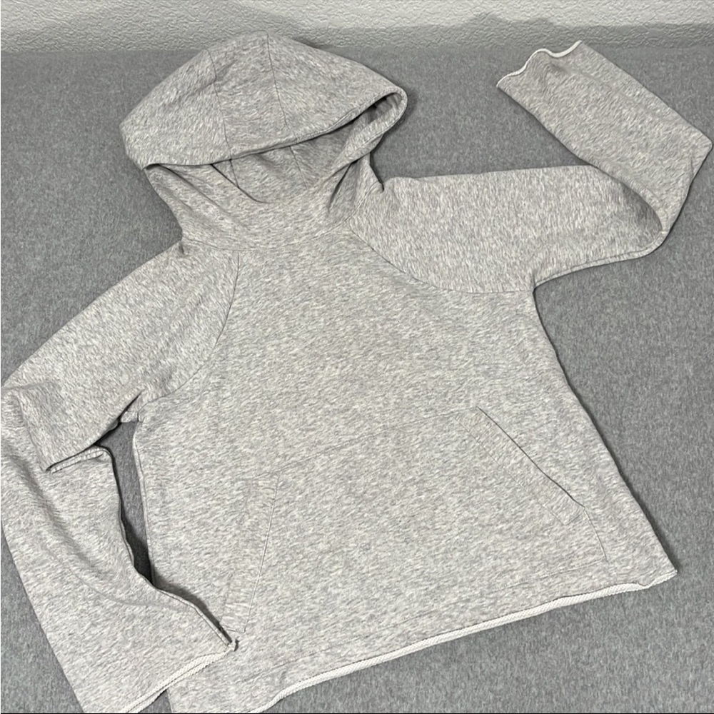 Athleta Gray Hoodie Top Womens Small Active Lounge Athleasure Yoga